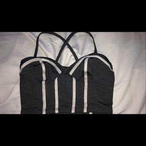 Bebe Sport Dark Gray & Silver Sports Bra